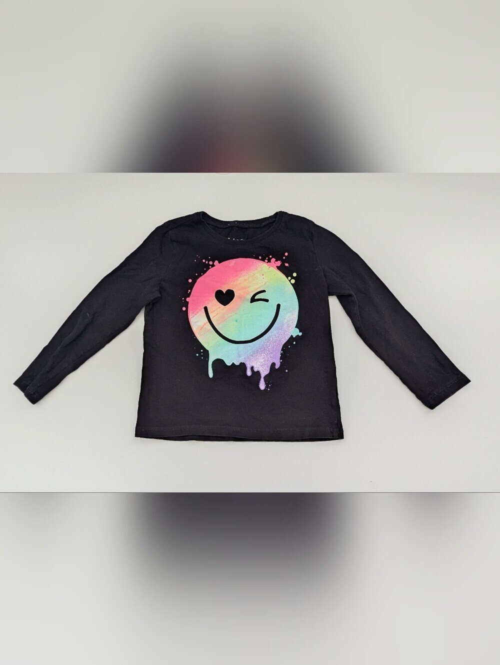 The Children's Place Girls' (Size XS/4) Rainbow Happy Face Tee/Top